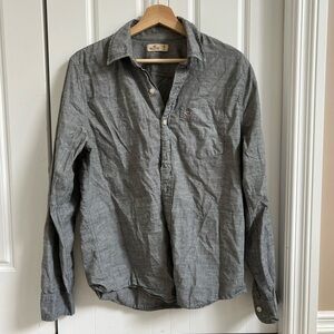 Hollister Boys Charcoal Button-Down Shirt